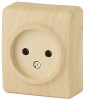 Розетка без заземления накладная Эра Эксперт 1-м. сосна картинка